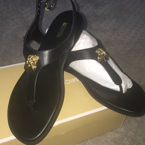 Michael Kors Sandals Black Leather Women's Size 9